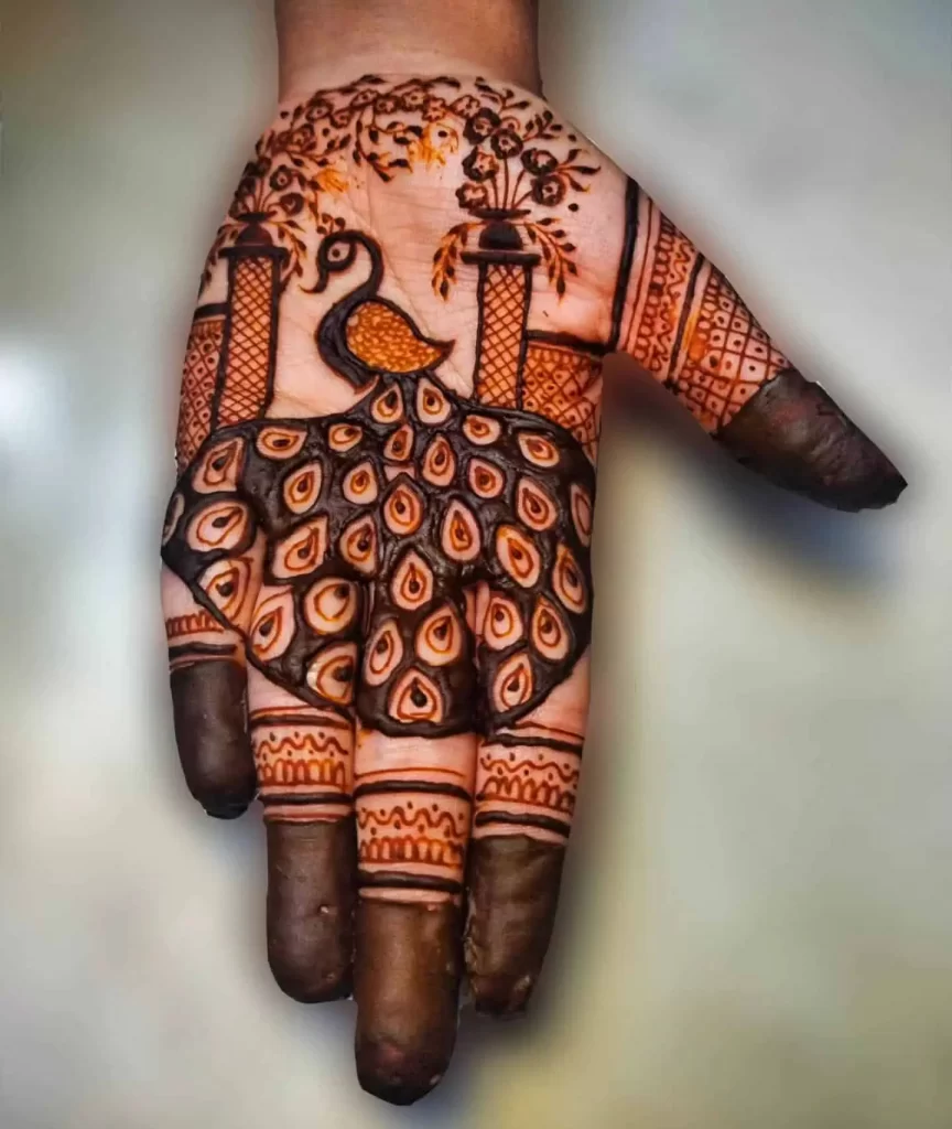 Peacock Mehndi Design Simple and Easy