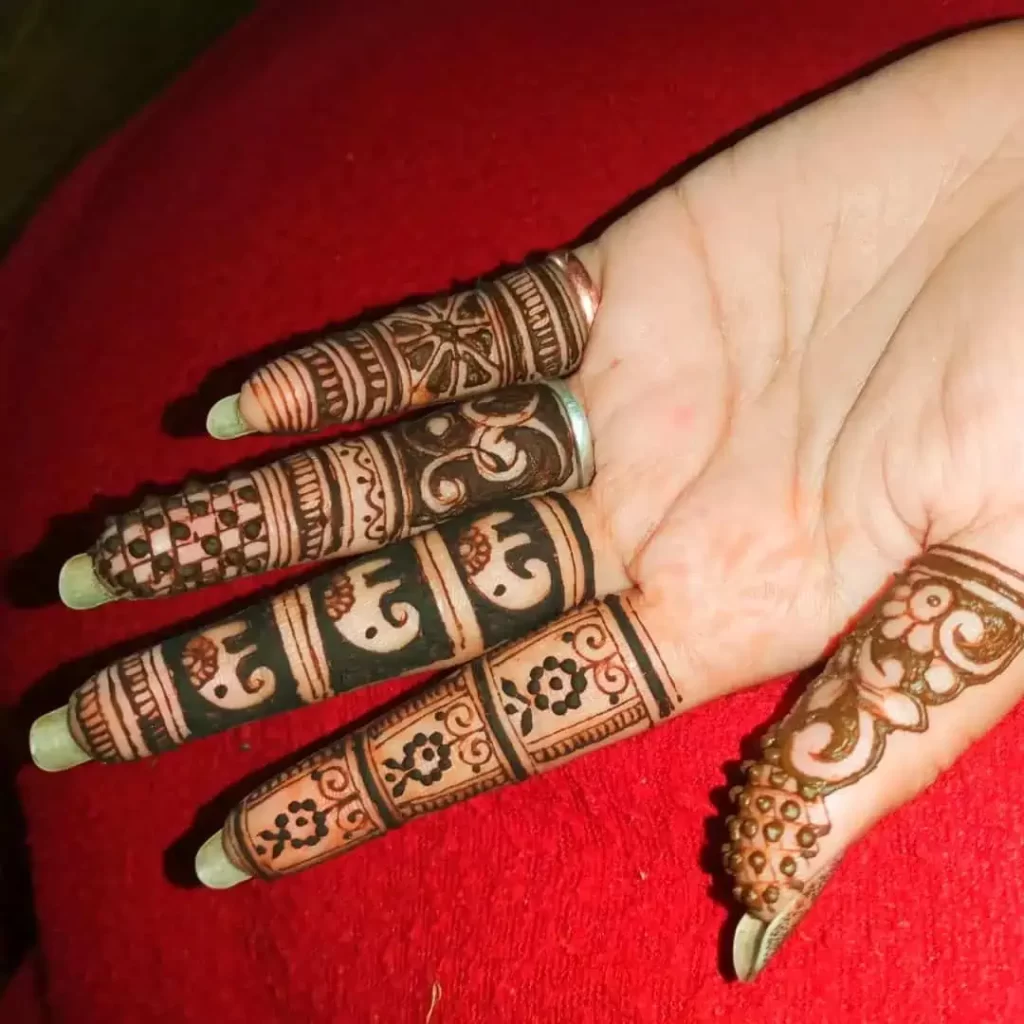 Finger Mehndi Design Easy and Beautiful 