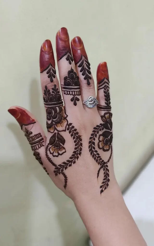 Finger Mehndi Design Easy and Beautiful 