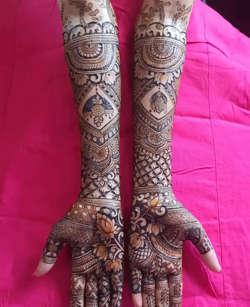 Arabic Bridal Mehndi Design for Full Hands - Mahendidesign.com