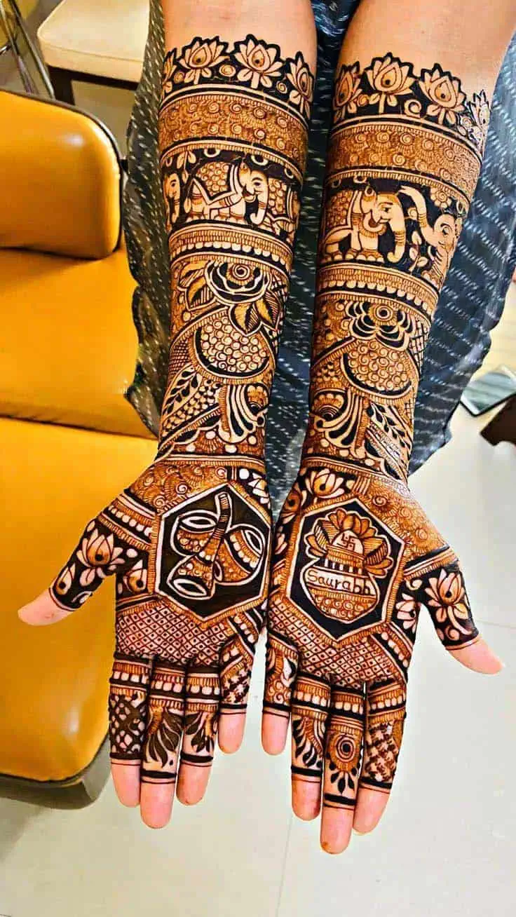 Easy Full Hand Mehndi Designs