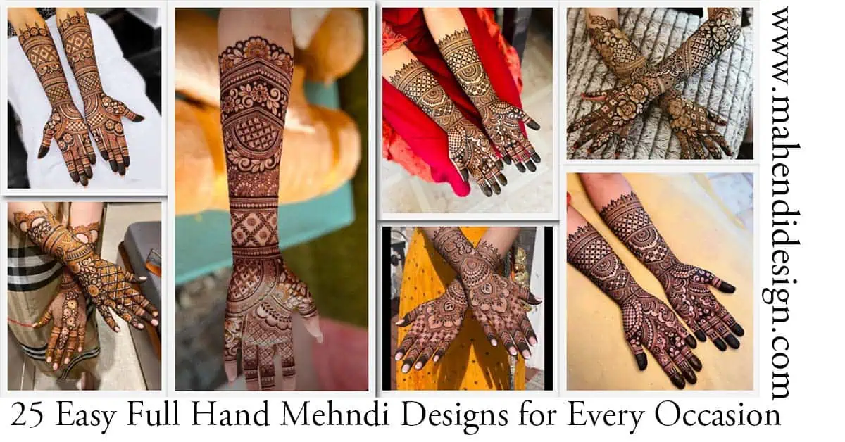 Easy Full Hand Mehndi Designs 